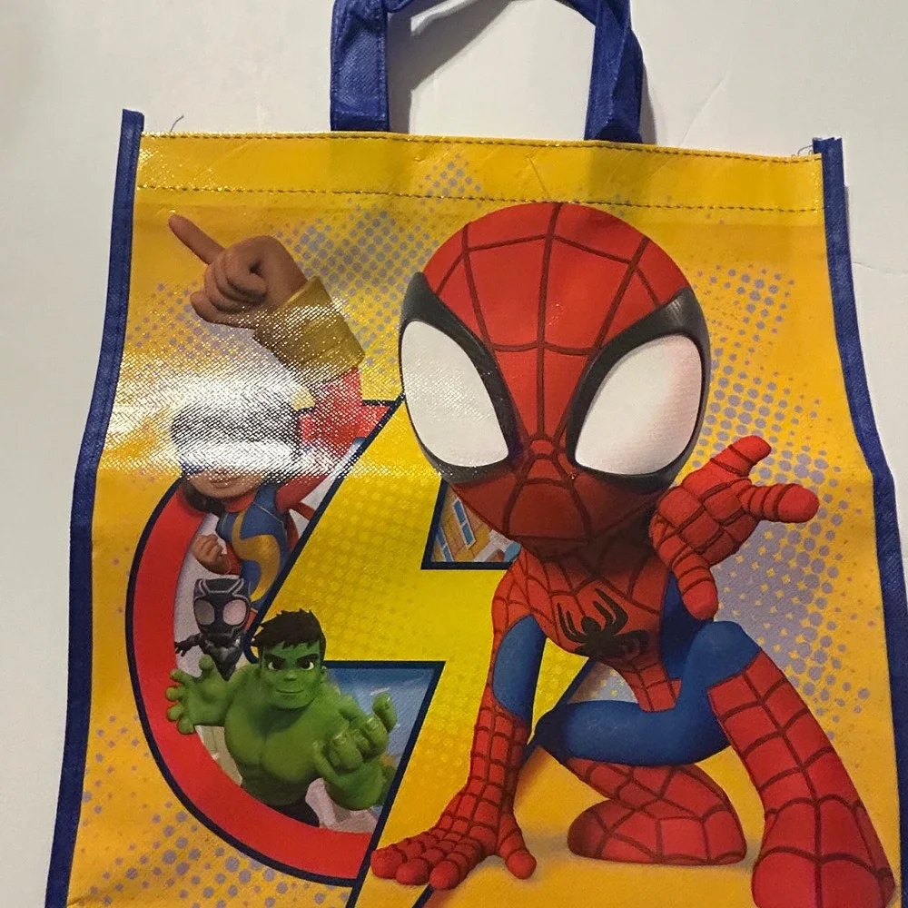 Marvel Spidey and His Amazing Friends Reusable Tote Bag Spiderman Hulk Yellow